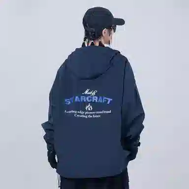 星际者 休闲工装连帽防风落肩袖夹克 男女同款