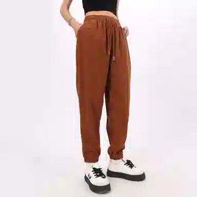 星际者 基础款宽松简约抽绳灯芯绒束脚时尚潮流针织运动裤 男女同款