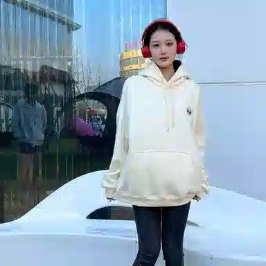 星际者 基础款简约宽松休闲连帽上衣纯色户外速干直筒美式高街工装裤卫衣套装 男女同款