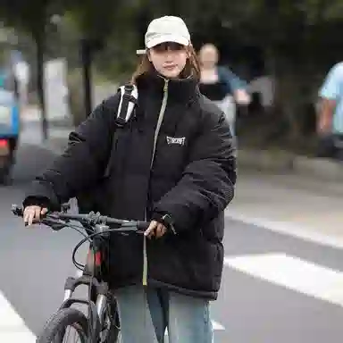 星际者 美式复古学院风华夫格立领基础款保暖宽松休闲潮牌百搭面包服棉服 男女同款