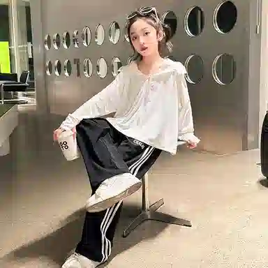 迷乐童堡 童装 儿童防晒衣夏季薄款透气防紫外线女大童冰丝防晒外套 女童