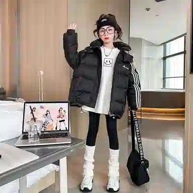青少年 迷乐童堡 童装 女童 棉衣冬装外套新款洋气秋冬加厚棉袄女大童冬季棉服