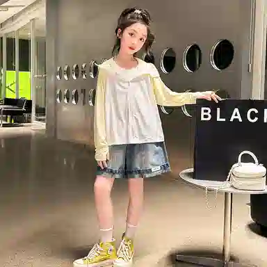 迷乐童堡 童装 儿童防晒衣夏季薄款透气防紫外线女大童冰丝防晒外套 女童