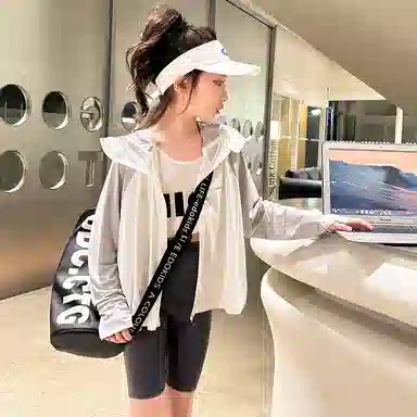 迷乐童堡 童装 儿童防晒衣夏季薄款透气防紫外线女大童冰丝防晒外套 女童