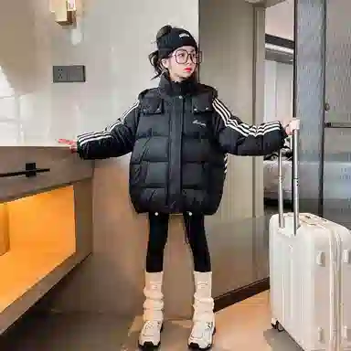 青少年 迷乐童堡 童装 女童 棉衣冬装外套新款洋气秋冬加厚棉袄女大童冬季棉服
