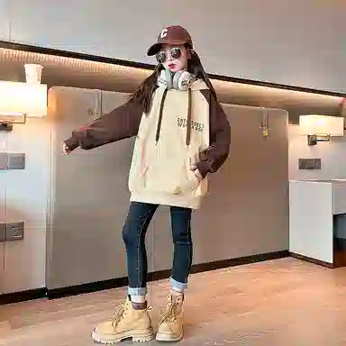 迷乐童堡 加绒洋气时髦加厚一体绒卫衣 儿童款