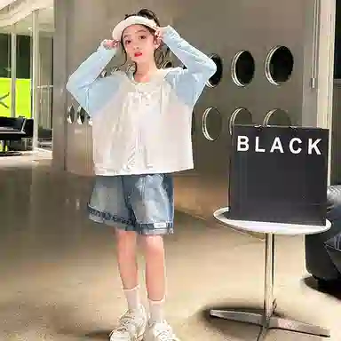 迷乐童堡 童装 儿童防晒衣夏季薄款透气防紫外线女大童冰丝防晒外套 女童