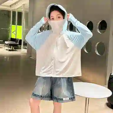 迷乐童堡 童装 儿童防晒衣夏季薄款透气防紫外线女大童冰丝防晒外套 女童