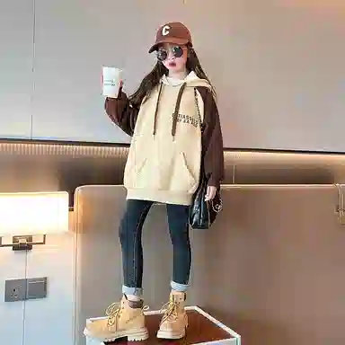 迷乐童堡 加绒洋气时髦加厚一体绒卫衣 儿童款