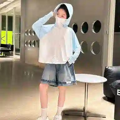 迷乐童堡 童装 儿童防晒衣夏季薄款透气防紫外线女大童冰丝防晒外套 女童