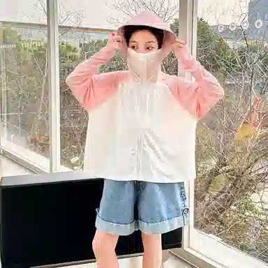 迷乐童堡 童装 儿童防晒衣夏季薄款透气防紫外线女大童冰丝防晒外套 女童