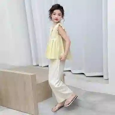 迷乐童堡休闲运动套装 洋气舒适透气亲肤 黄色 儿童款