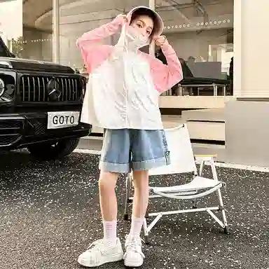 迷乐童堡 童装 儿童防晒衣夏季薄款透气防紫外线女大童冰丝防晒外套 女童