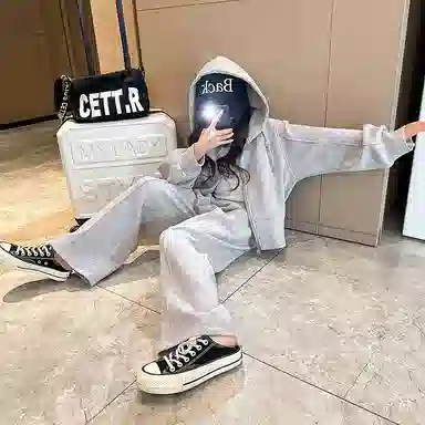 迷乐童堡 洋气时髦炸街适中休闲运动套装 儿童款