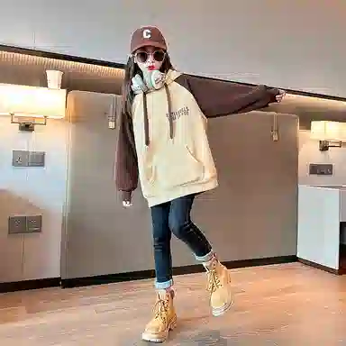 迷乐童堡 加绒洋气时髦加厚一体绒卫衣 儿童款