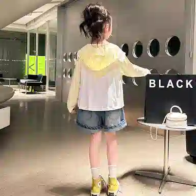 迷乐童堡 童装 儿童防晒衣夏季薄款透气防紫外线女大童冰丝防晒外套 女童