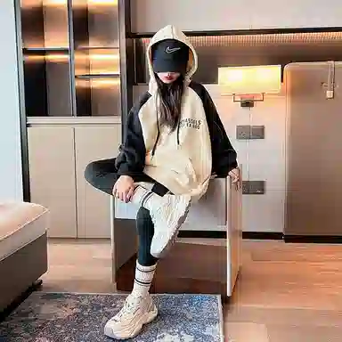 迷乐童堡 加绒洋气时髦加厚一体绒卫衣 儿童款