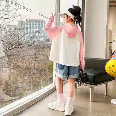 迷乐童堡 童装 儿童防晒衣夏季薄款透气防紫外线女大童冰丝防晒外套 女童