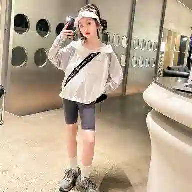 迷乐童堡 童装 儿童防晒衣夏季薄款透气防紫外线女大童冰丝防晒外套 女童