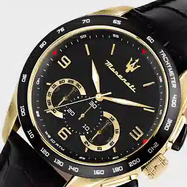 Maserati Explorer Quartz Leather Black Dial