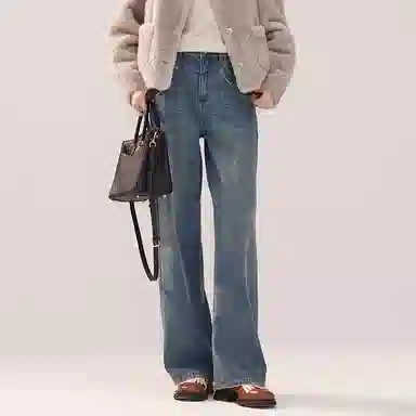 XIANGYING Miu Slim Wide-Leg Jeans Blue