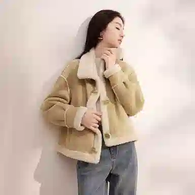 XIANGYING Solid Color Lapel Jacket