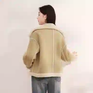 XIANGYING Solid Color Lapel Jacket