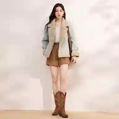 XIANGYING Bionic Fur Coat Blue