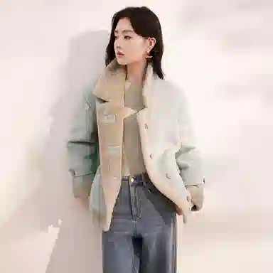 XIANGYING Bionic Fur Coat Blue