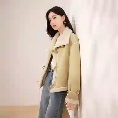 XIANGYING Solid Color Lapel Jacket