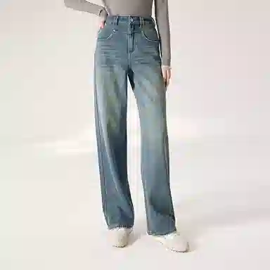 XIANGYING Miu Slim Wide-Leg Jeans Blue