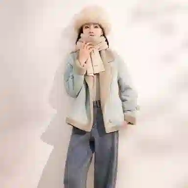 XIANGYING Bionic Fur Coat Blue