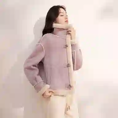 XIANGYING Solid Color Lapel Jacket