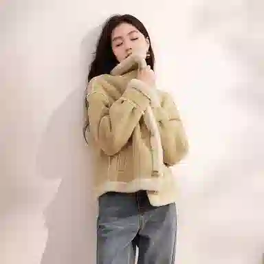 XIANGYING Solid Color Lapel Jacket