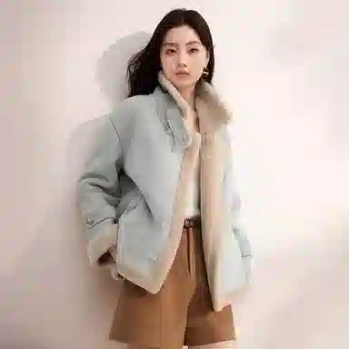 XIANGYING Bionic Fur Coat Blue