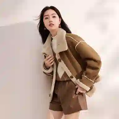 XIANGYING Solid Color Lapel Jacket