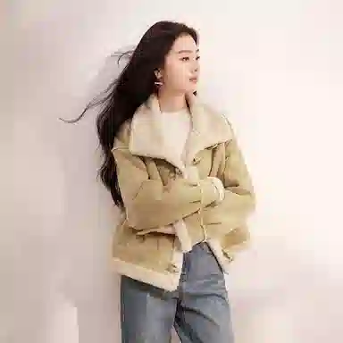 XIANGYING Solid Color Lapel Jacket