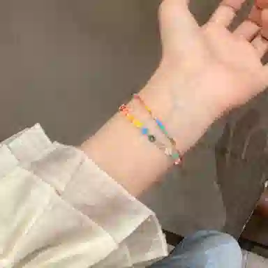 阡陌 多巴胺彩珠手绳 精致简约时尚百搭小众高级多巴胺可爱风小清晰穿搭 女友闺蜜礼盒 树脂 手链 女款