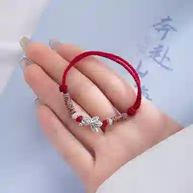 阡陌 好运锦鲤 新中式轻奢手工编织锦鲤手绳 高考中考考试祝福礼盒 精致简约时尚百搭小众高级设计感 织物 手链 男女同款情侣款
