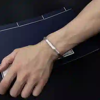 阡陌 磨砂竹节开口镯 新中式国风竹节镯 气质优雅文艺 事业学业节节高升#好运 男友女友节日礼盒 合金 手镯 男女同款情侣款