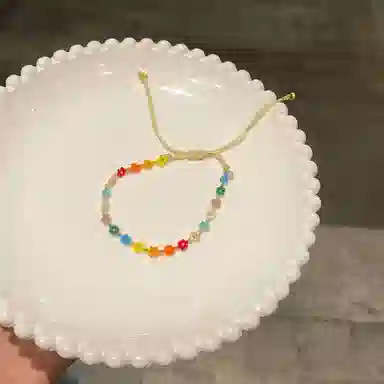 阡陌 多巴胺彩珠手绳 精致简约时尚百搭小众高级多巴胺可爱风小清晰穿搭 女友闺蜜礼盒 树脂 手链 女款