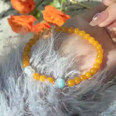 琳琯瑛 新中式国风小众设计精致气质海纹石 蜜蜡 手串 女款