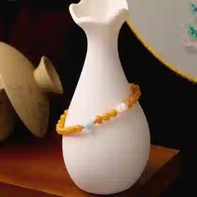 琳琯瑛 新中式国风小众设计精致气质海纹石 蜜蜡 手串 女款