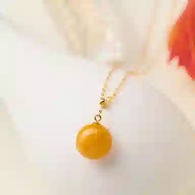 琳琯瑛 新中式国风国潮月食半球 气质古风 蜜蜡 名贵玉石吊坠 女款