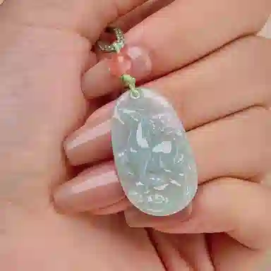 琳琯瑛 新中式国风缅甸翡翠马牌吊坠生肖马 豆种 翡翠吊坠 男女同款情侣款