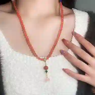 琳琯瑛 新中式国风气质复古 南红 玉石项链 女款