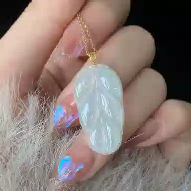 琳琯瑛 新中式国风如意叶子 糯种 翡翠吊坠 女款