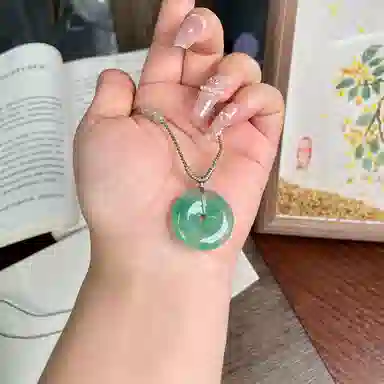 琳琯瑛 平安扣翡里翡气项链天然 非洲翠 吊坠 女款