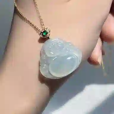 琳琯瑛 大肚笑佛 冰种 翡翠吊坠 女款