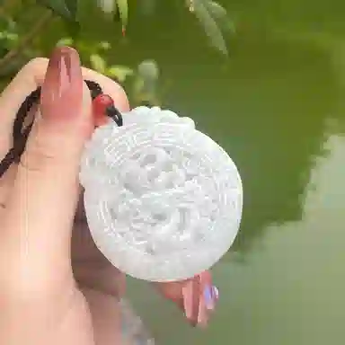 琳琯瑛 新中式古风玉佩气质平安仿古龙牌 豆种 翡翠吊坠 男款